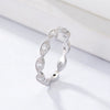 Women's S925 Sterling Silver Diamond Pattern Devil's Eye Zircon Ring Geometric Style