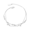 Women's S925 Sterling Silver Double Layer Butterfly And Bow Design Bracelet With Electroplating