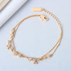 Women's S925 Sterling Silver Double Layer Butterfly And Bow Design Bracelet With Electroplating