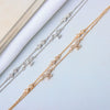 Women's S925 Sterling Silver Double Layer Butterfly And Bow Design Bracelet With Electroplating