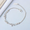 Women's S925 Sterling Silver Double Layer Butterfly And Bow Design Bracelet With Electroplating