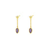 Women's S925 Sterling Silver Drop Shape Colorful Zircon Tassel Light Luxury Simple Earrings