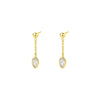 Women's S925 Sterling Silver Drop Shape Colorful Zircon Tassel Light Luxury Simple Earrings