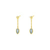 Women's S925 Sterling Silver Drop Shape Colorful Zircon Tassel Light Luxury Simple Earrings