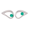 Women's S925 Sterling Silver Drop Shape Opal Garnet Green Agate Gem Set Earrings