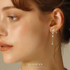 Women's S925 Sterling Silver Drop Shape Tassel Diamond Earrings