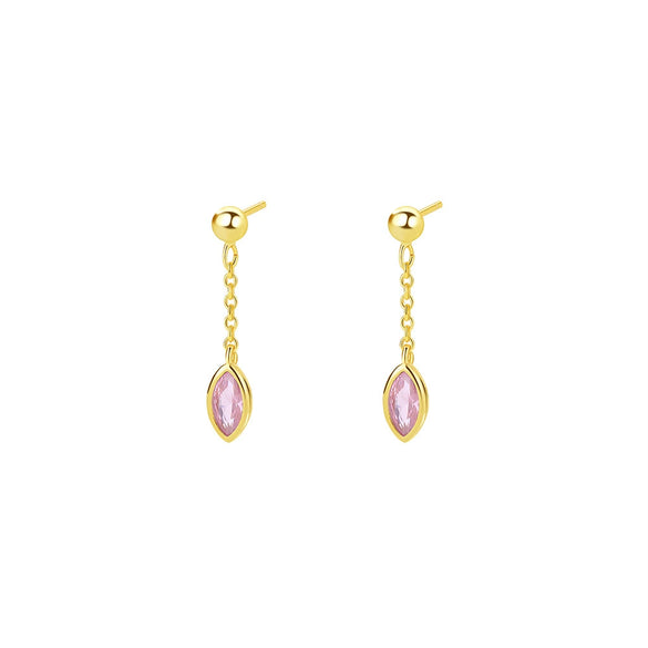 Women's S925 Sterling Silver Drop Shape Zirconium Minimalist Earrings