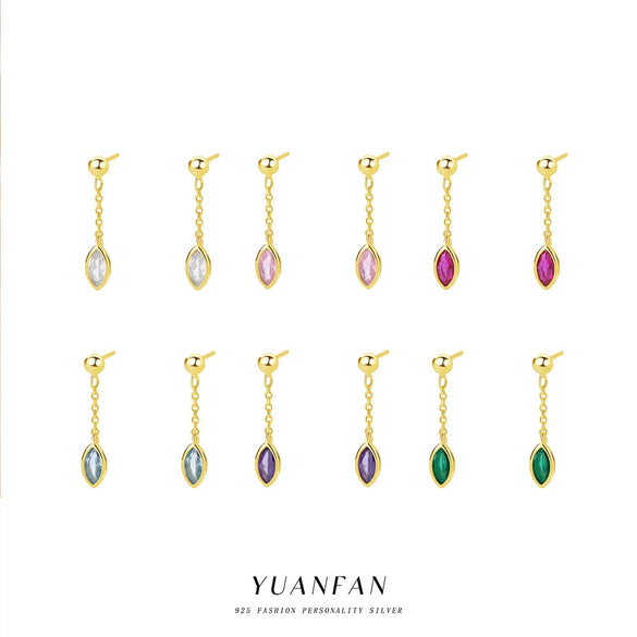 Women's S925 Sterling Silver Drop Shape Zirconium Minimalist Earrings
