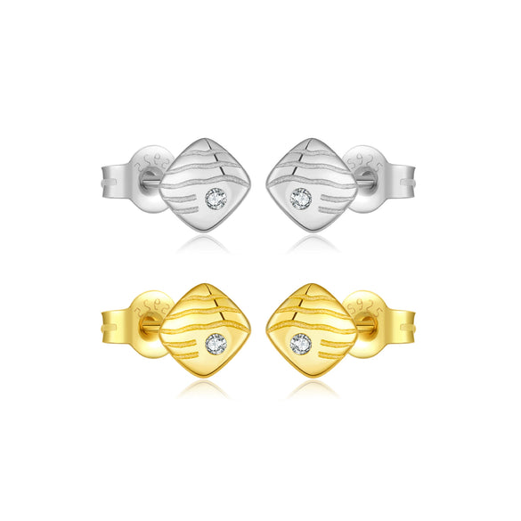 Women's S925 Sterling Silver Earrings With Animal Style And Electroplated Platinum And 18K Gold