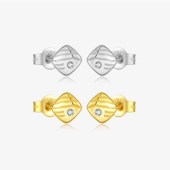Women's S925 Sterling Silver Earrings With Animal Style And Electroplated Platinum And 18K Gold