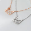 Women's S925 Sterling Silver Electroplated Geometric Swan Pendant Necklace Elegant Fashion Clavicle Chain