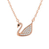 Women's S925 Sterling Silver Electroplated Geometric Swan Pendant Necklace Elegant Fashion Clavicle Chain