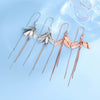 Women's S925 Sterling Silver Elegant Leaf Long Tassel Earrings With Distinctive Floral Plant Design