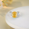 Women's S925 Sterling Silver Emerald Ring With High Carbon Diamond Geometric Style Raydean Cut Ice Flower Cut Pigeon Egg Zircon