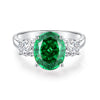 Women's S925 Sterling Silver Emerald Ring With High Carbon Diamond Geometric Style Raydean Cut Ice Flower Cut Pigeon Egg Zircon