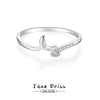 Women's S925 Sterling Silver Fishtail Stacked Simple Fashionable Finger Ring With Electroplating