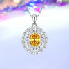 Women's S925 Sterling Silver Floral Oval Diamond Inlaid Light Luxury Geometric Necklace With Cross Chain