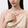Women's S925 Sterling Silver Floral Oval Diamond Inlaid Light Luxury Geometric Necklace With Cross Chain