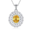 Women's S925 Sterling Silver Floral Oval Diamond Inlaid Light Luxury Geometric Necklace With Cross Chain