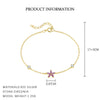 Women's S925 Sterling Silver Flower And Fivepointed Star Zirconia Bracelet Light Luxury Simple Trendy