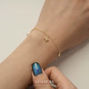 Women's S925 Sterling Silver Flower And Fivepointed Star Zirconia Bracelet Light Luxury Simple Trendy