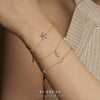 Women's S925 Sterling Silver Flower And Fivepointed Star Zirconia Bracelet Light Luxury Simple Trendy