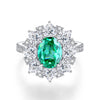 Women's S925 Sterling Silver Flower Pattern Electroplated Ring