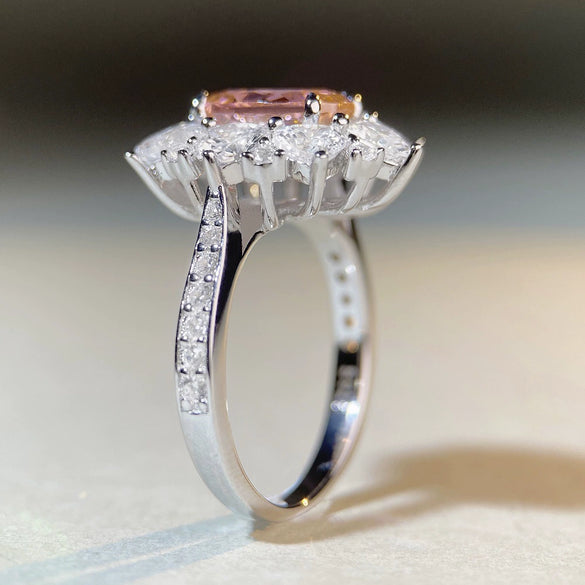 Women's S925 Sterling Silver Flower Pattern Electroplated Ring