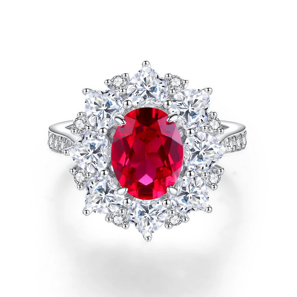 Women's S925 Sterling Silver Flower Pattern Electroplated Ring