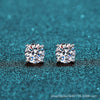 Women's S925 Sterling Silver Fourclaw Electroplated Geometric Moissanite Earrings