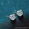 Women's S925 Sterling Silver Fourclaw Electroplated Geometric Moissanite Earrings