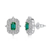Women's S925 Sterling Silver Fourleaf Clover Butterfly Geometric Emerald Yellow Zirconium Electroplated Earrings
