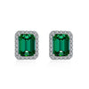 Women's S925 Sterling Silver Fourleaf Clover Butterfly Geometric Emerald Yellow Zirconium Electroplated Earrings