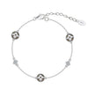 Women's S925 Sterling Silver Fourleaf Clover Flower Bracelet Jewelry Electroplated