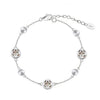 Women's S925 Sterling Silver Fourleaf Clover Flower Bracelet Jewelry Electroplated