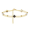 Women's S925 Sterling Silver Fourleaf Clover Flower Bracelet Jewelry Electroplated
