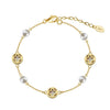 Women's S925 Sterling Silver Fourleaf Clover Flower Bracelet Jewelry Electroplated
