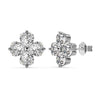 Women's S925 Sterling Silver Fourleaf Clover Zircon Bead Earrings With Flower Pattern And Electroplating Design