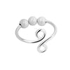 Women's S925 Sterling Silver Frosted Geometric Adjustable Spinner Ring With Electroplated Finish