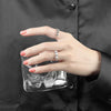 Women's S925 Sterling Silver Frosted Geometric Adjustable Spinner Ring With Electroplated Finish