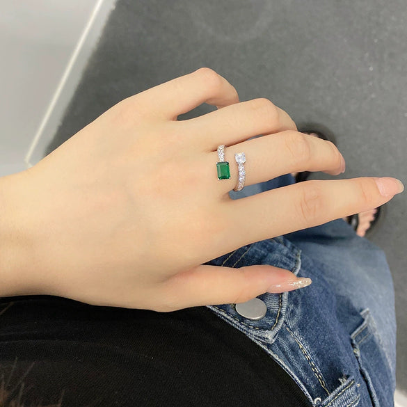 Women's S925 Sterling Silver Geometric Artistic Elegant Light Luxury Spiral Micro Zircon Opening Adjustable Ring With Electroplating