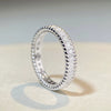 Women's S925 Sterling Silver Geometric Bead Ring With Electroplating