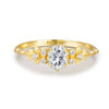 Women's S925 Sterling Silver Geometric Branch Tree Leaf Ring With Electroplating