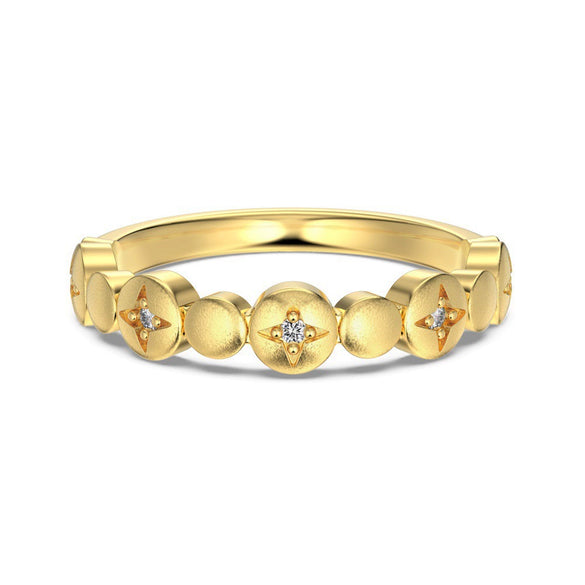 Women's S925 Sterling Silver Geometric Brushed Frosted Electroplated Ring