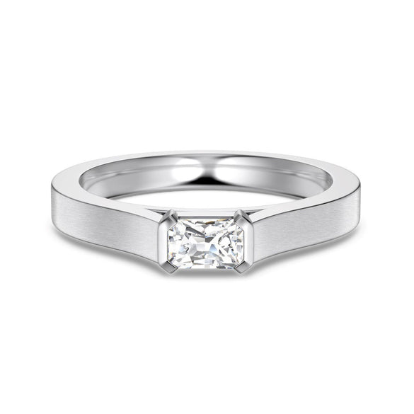 Women's S925 Sterling Silver Geometric Brushed Frosted Electroplated Ring