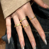 Women's S925 Sterling Silver Geometric Brushed Frosted Electroplated Ring