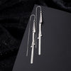 Women's S925 Sterling Silver Geometric Calla Long Tassel Ear Line Earrings Light Luxury Fashion Jewelry