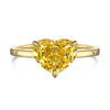 Women's S925 Sterling Silver Geometric Cube Ring With Ice Flower Cut Yellow Zircon Minimalist Style Electroplated