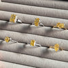 Women's S925 Sterling Silver Geometric Cube Ring With Ice Flower Cut Yellow Zircon Minimalist Style Electroplated