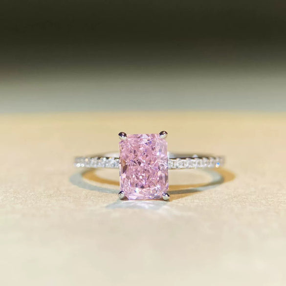 Women's S925 Sterling Silver Geometric Cut Ring With Zircon Electroplated